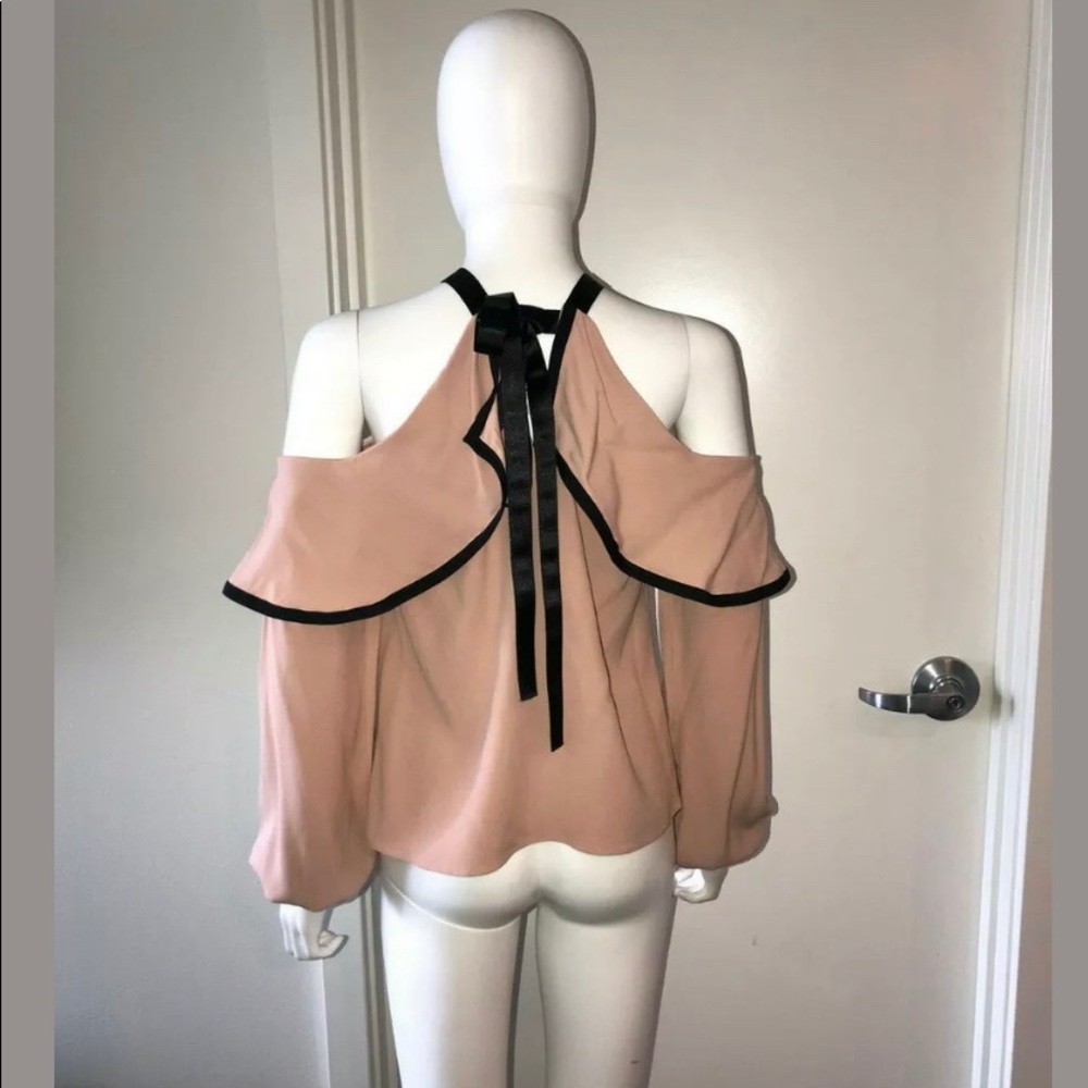ALEXIS *Malia* pink black cold shoulder blouse S - Picture 4 of 5